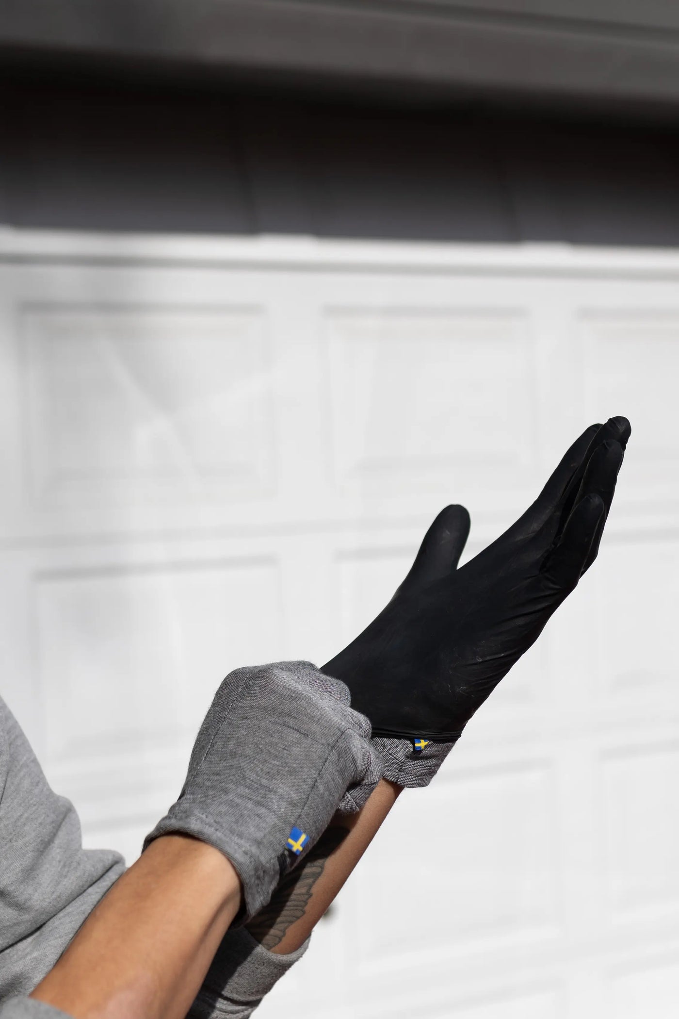 Full nitrile glove worn over DRYE liner