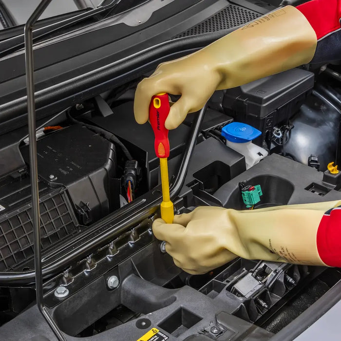 Independet field study: the nitrile stopped tearing, the oil wiped off.